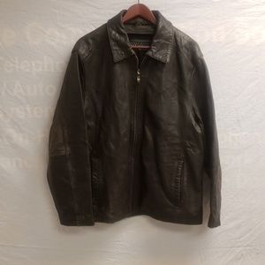 Perry Ellis Chocolate weather leather jacket